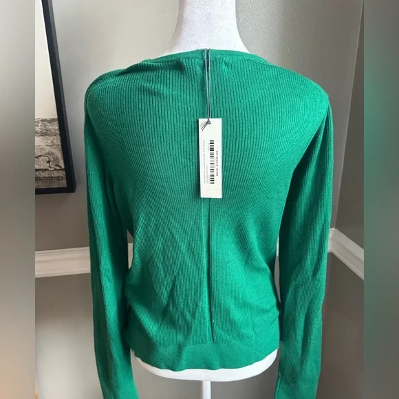 NWT $155 Alex Mill Ava crewneck Fine Merino Wool Sweater Emerald Green Medium - Picture 4 of 6